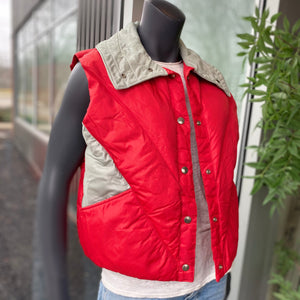 Vintage Leather Puffer Vest, Outdoor Vest